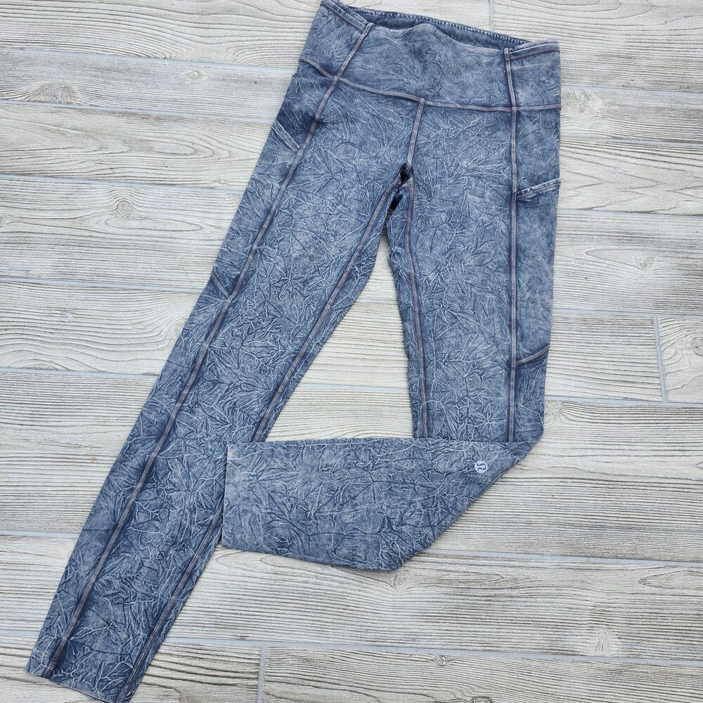 (6) Lululemon Fast and Free High Rise Tight 25" *Ice Dye